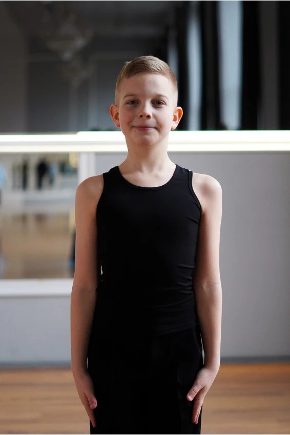 Майка M308 для мальчика, черный, масло