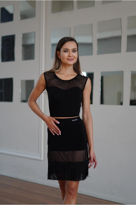 Топ TP921-17 жіноча, чорний, масло, сітка