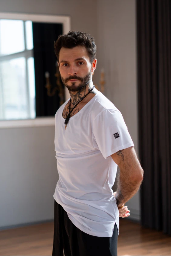 T-Shirt F759KR male, white, crepe