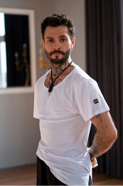 T-Shirt F759KR male, white, crepe