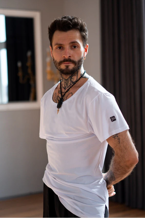 T-Shirt F759KR male, white, crepe