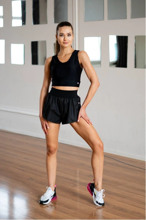 Шорти SH820 жіноча, чорний, плащівка, бавовна+біфлекс