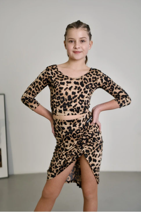 Спідниця UL496-14 для дівчинки, леопард, масло