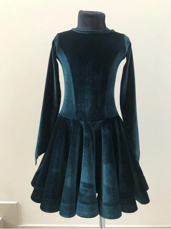 Бейсік BS420DR-13# для дівчинки, темно-зелений, бархат