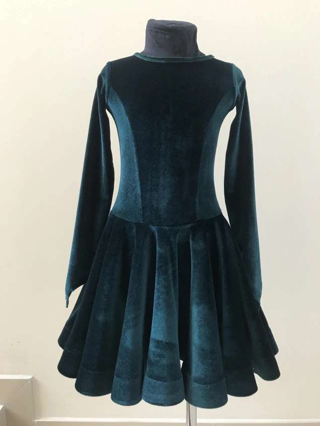 Бейсік BS420DR-13# для дівчинки, темно-зелений, оксамит