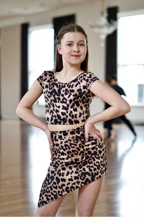 Skirt UL780-14 for a girl, leo, crepe