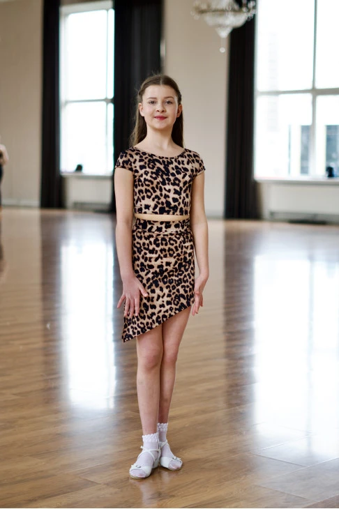 Спідниця UL780-14 для дівчинки, леопард, масло