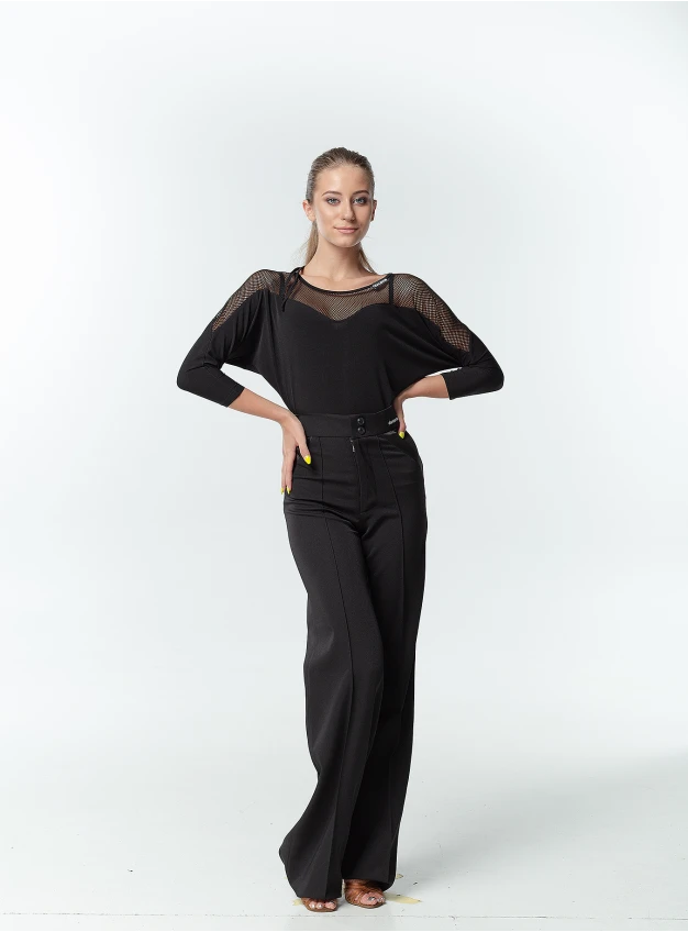 Штани BR702 жіноча, чорний, костюмна тканина, атлас