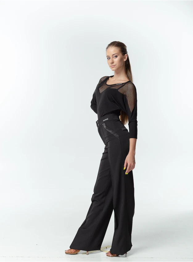 Штани BR702 жіноча, чорний, костюмна тканина, атлас