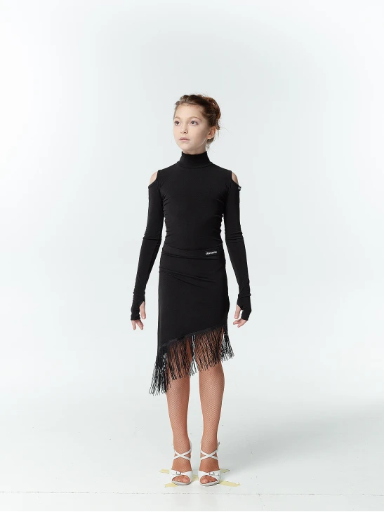 Купальник  K459 для девочки, черный, масло