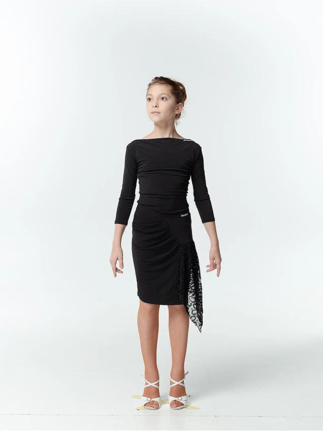 Блуза BL353DR для дівчинки, чорний, масло