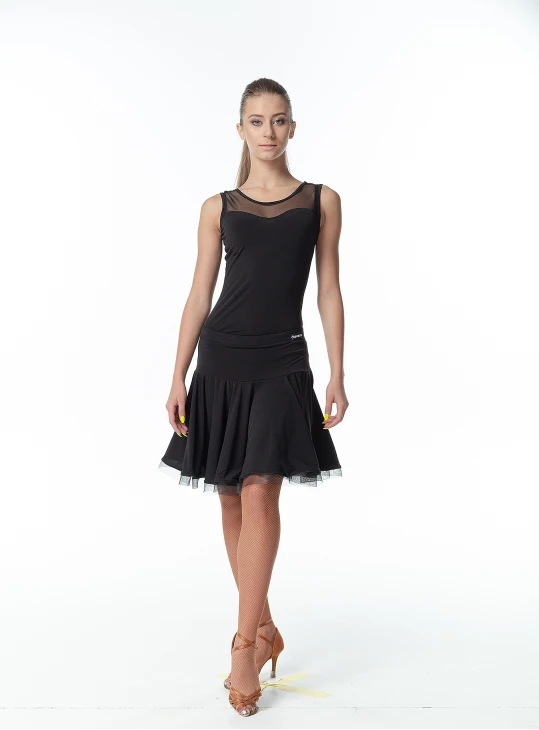 Блуза BL335 жіноча, чорний, масло, сітка