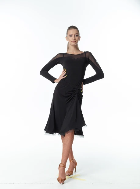 Блуза BL152 жіноча, чорний, масло, сітка