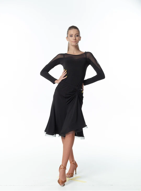 Блуза BL152 жіноча, чорний, масло, сітка