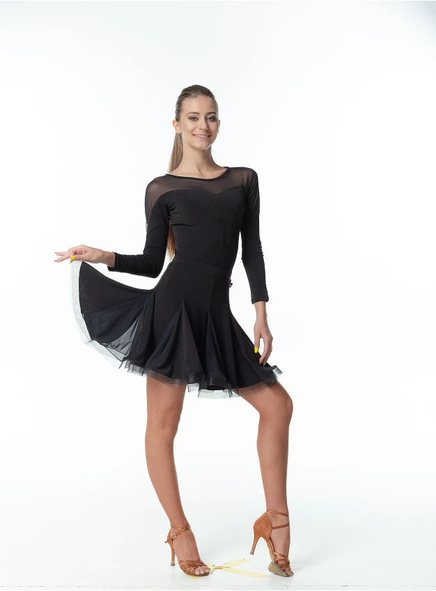 Блуза BL152 жіноча, чорний, масло, сітка