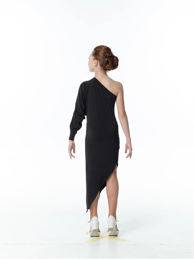 Dress PL169 for a girl, black, crepe