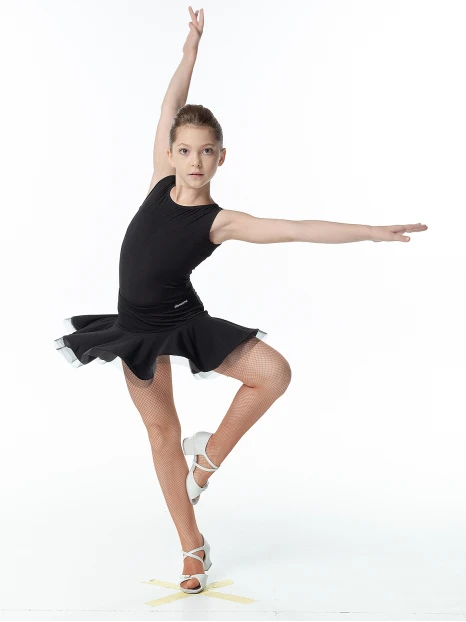 Блуза дитяча BL351-17 Dance.me, Україна, масло+сітка, чорний