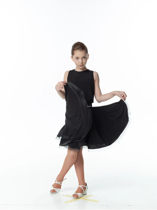 Блуза BL165 для девочки, черный, масло