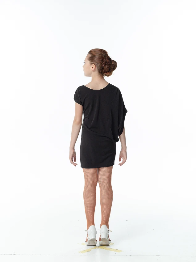 Сукня-туніка TN228 для дівчинки, чорний, масло