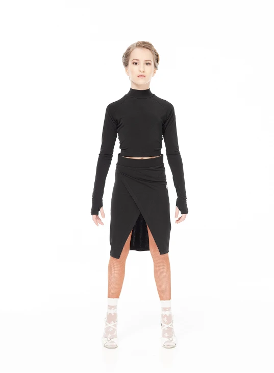 Спідниця UL768-14 для дівчинки, чорний, масло