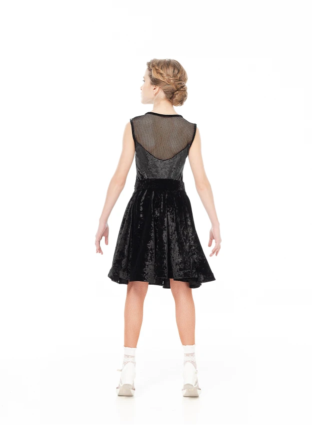 Dance Me Блуза BL221-13C-8 дитяча, оксамит/сітка, чорний