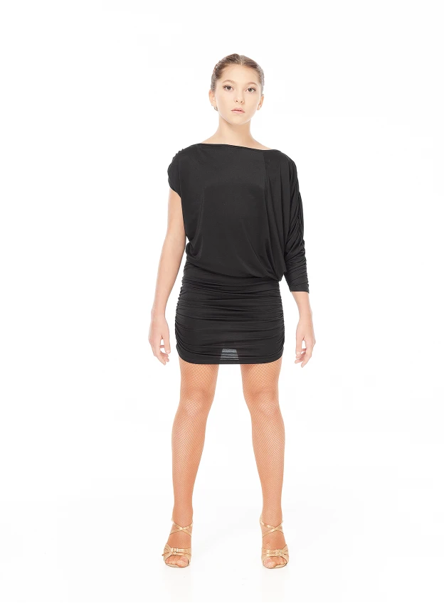Dress PL326 for a girl, black, viscose