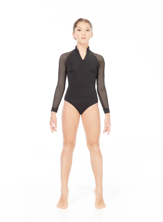 Купальник K745DR-17 для дівчинки, чорний, мікромасло, сітка