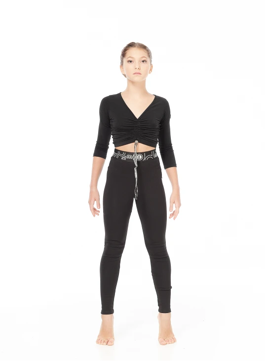 Лосини Подовжені  L61-23-12 для дівчинки, чорний, бавовна