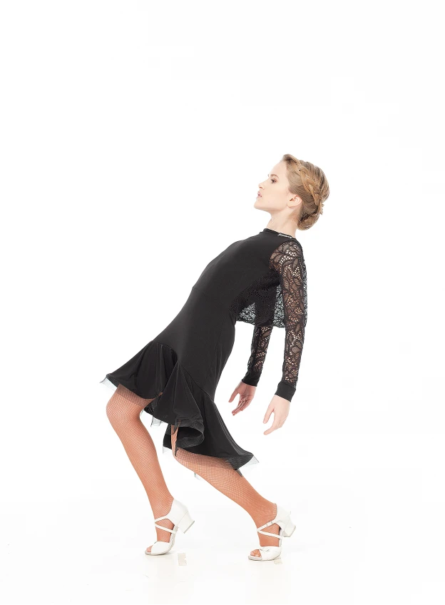 Сукня PL731-11# для дівчинки, чорний, масло, гіпюр