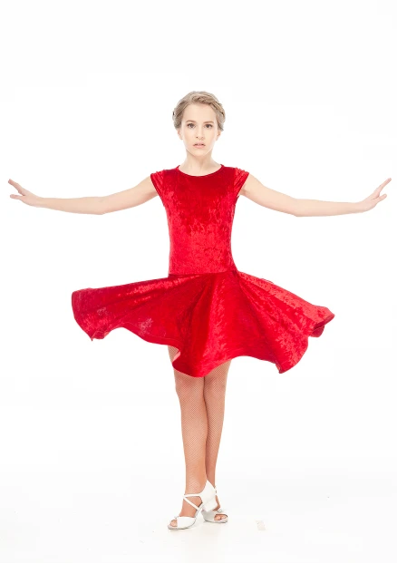 Dance Me Juvenile dress BS509-13С# children's, velvet/crinoline, red