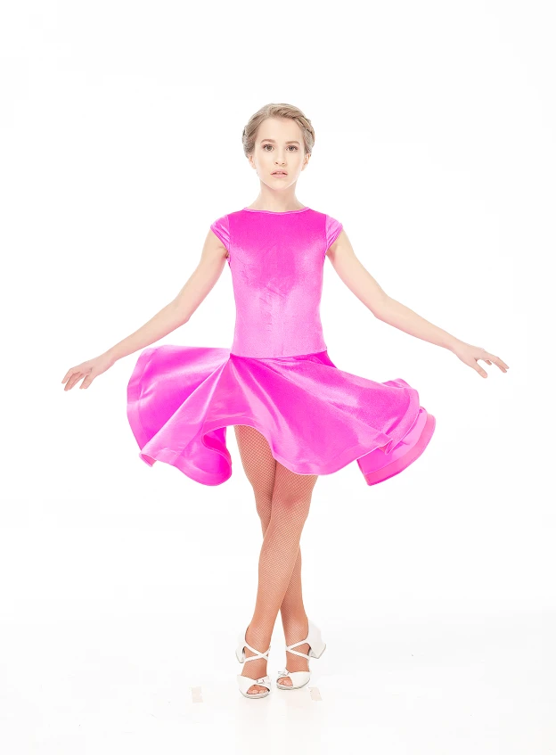 Dance Me Бейсик BS509-13V# детский, бархат итальянский/криналин, фуксия