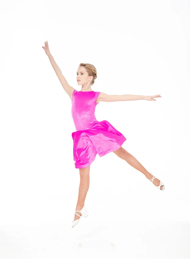 Dance Me Бейсик BS509-13V# детский, бархат итальянский/криналин, фуксия