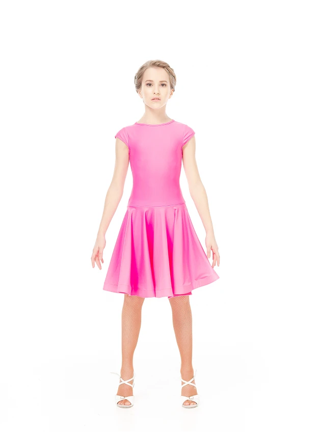 Juvenile dress BS509# for a girl, pink, matte lycra