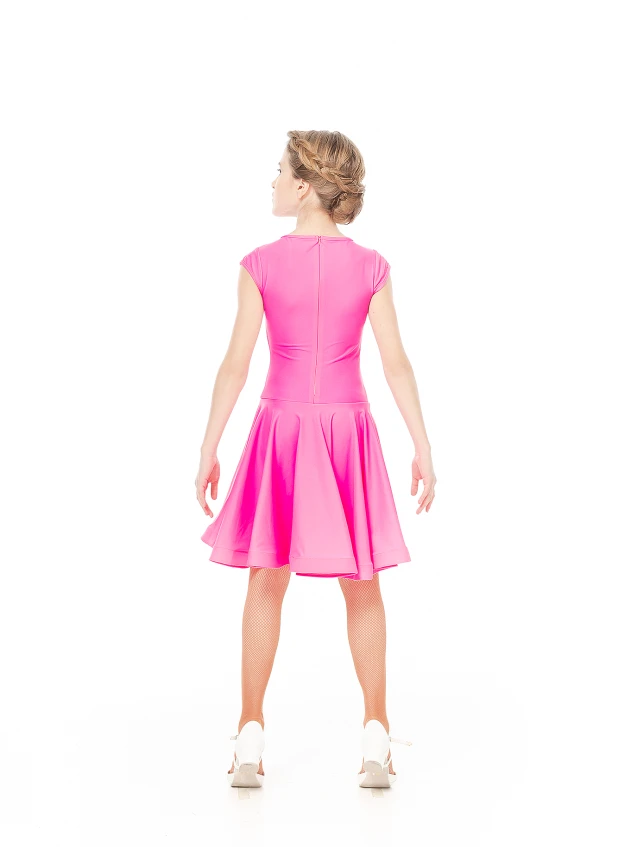 Juvenile dress BS509# for a girl, pink, matte lycra