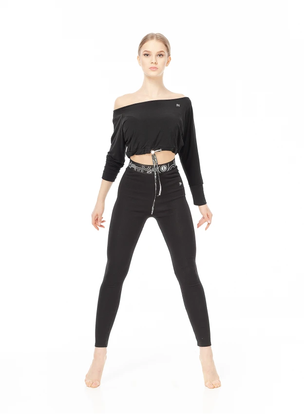 Лосини Подовжені  L61-23-12 жіноча, чорний, бавовна