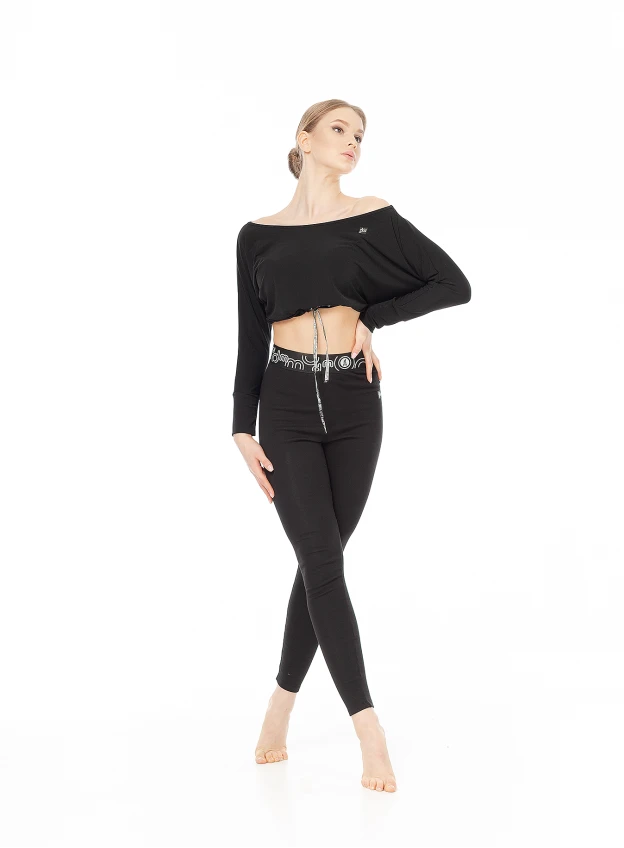 Лосини Подовжені  L61-23-12 жіноча, чорний, бавовна