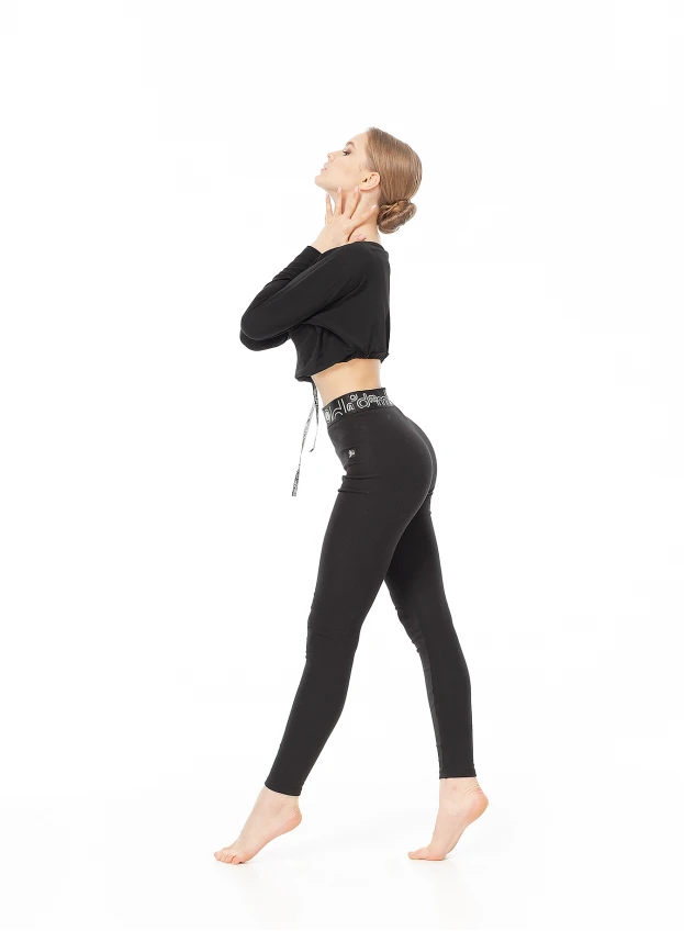 Лосини Подовжені  L61-23-12 жіноча, чорний, бавовна