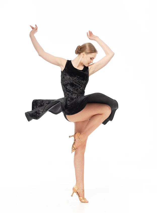 Dance Me Юбка для латины UL402-13С-14# женская, бархат, черный