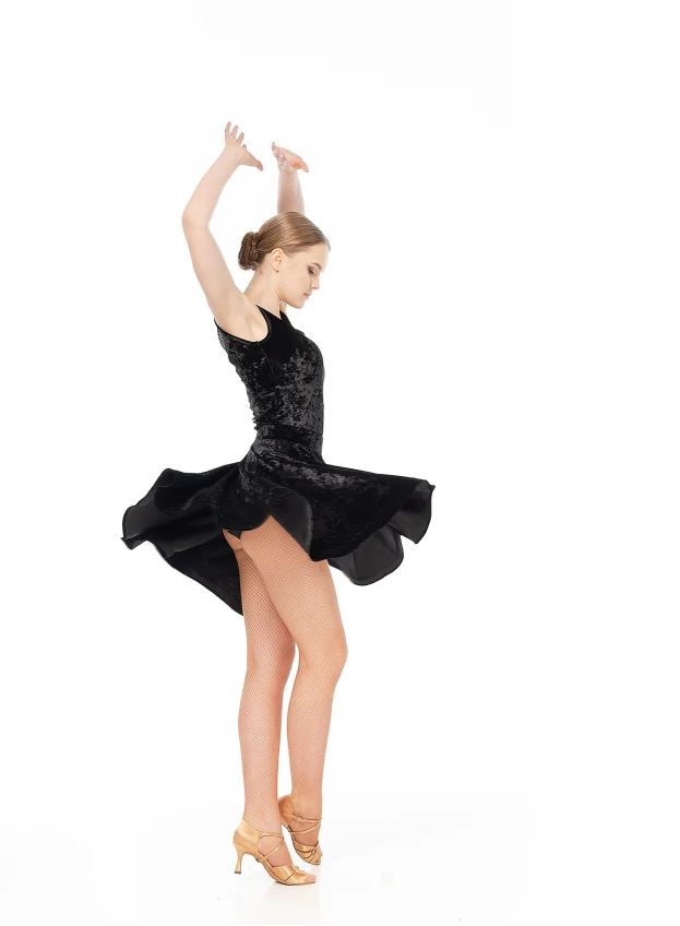 Dance Me Юбка для латины UL402-13С-14# женская, бархат, черный