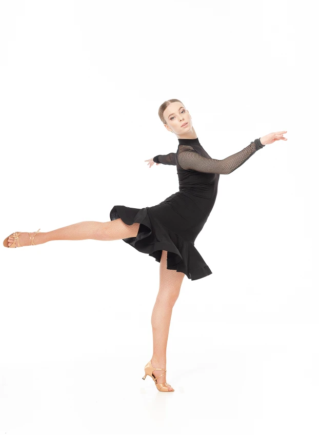 Dance Me Юбка для латины UL611# женская, масло/кринолин, черный