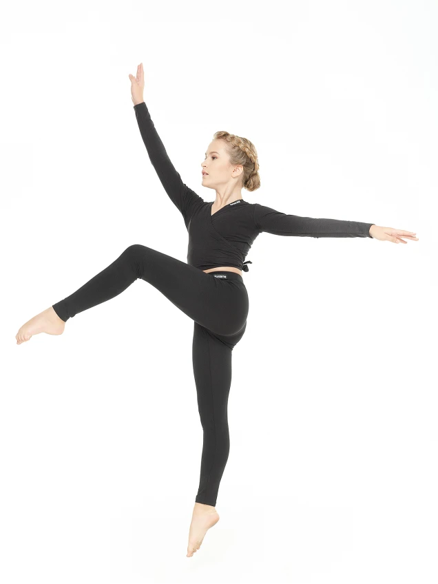 Dance Me Children's leggings, long, L61, cotton, black