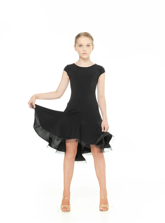 Dress PL204KR# for a girl, Black, crepe