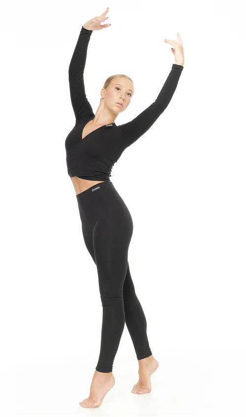 Dance Me Women's leggings, long, L61, cotton, black