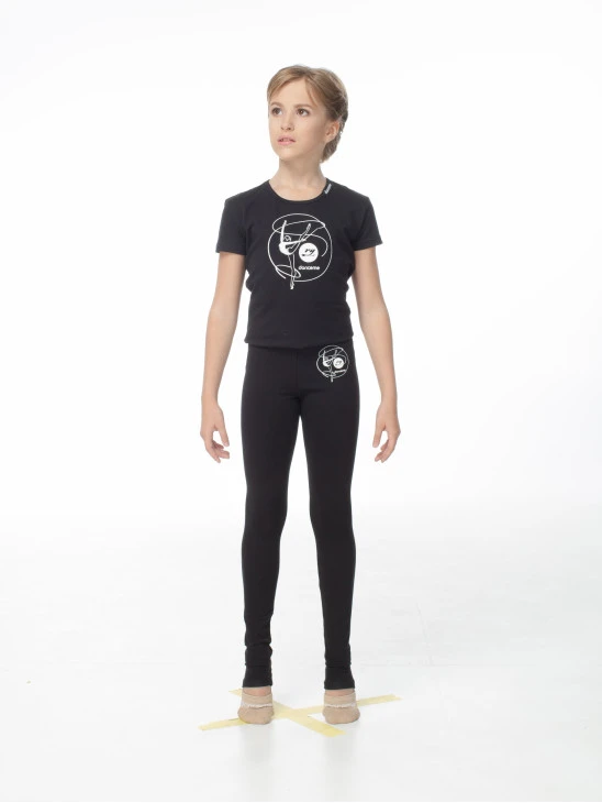 DANCEME Футболка детская F74KR-7 с рисунком Лента, хлопок, черный