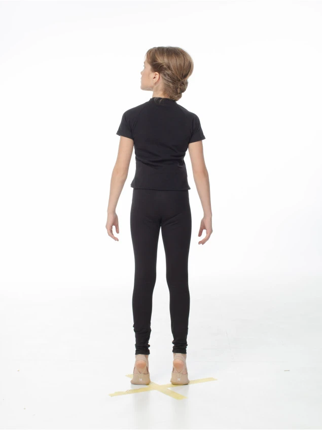 Footless Leggings L61-7 for a girl, black, cotton