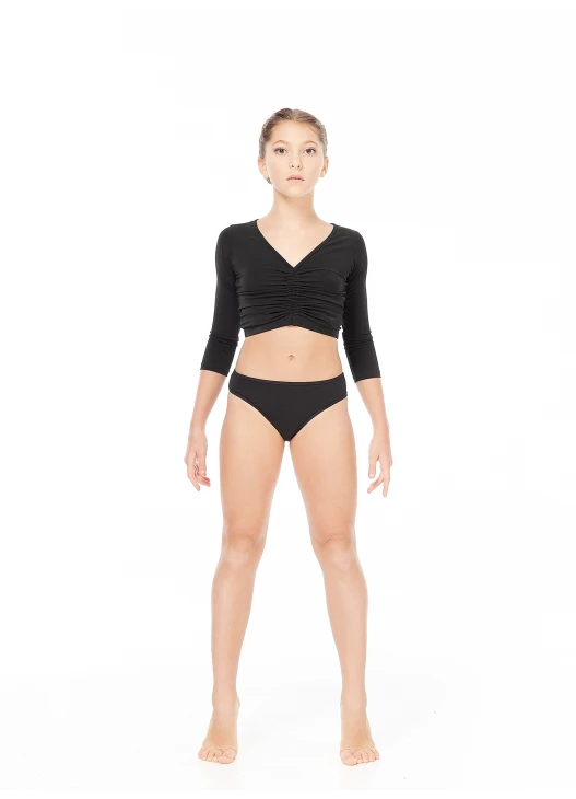 Трусы TR340 для девочки, черный, хлопок