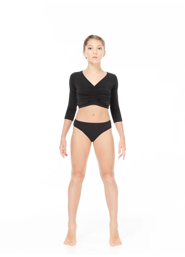 Brief TR340 for a girl, Black, cotton