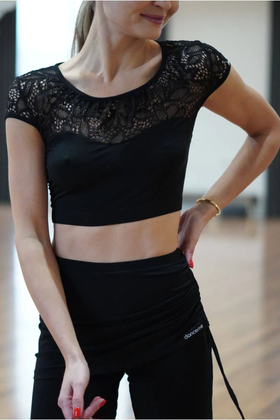 Топ TP922-11 жіноча, чорний, масло, гіпюр