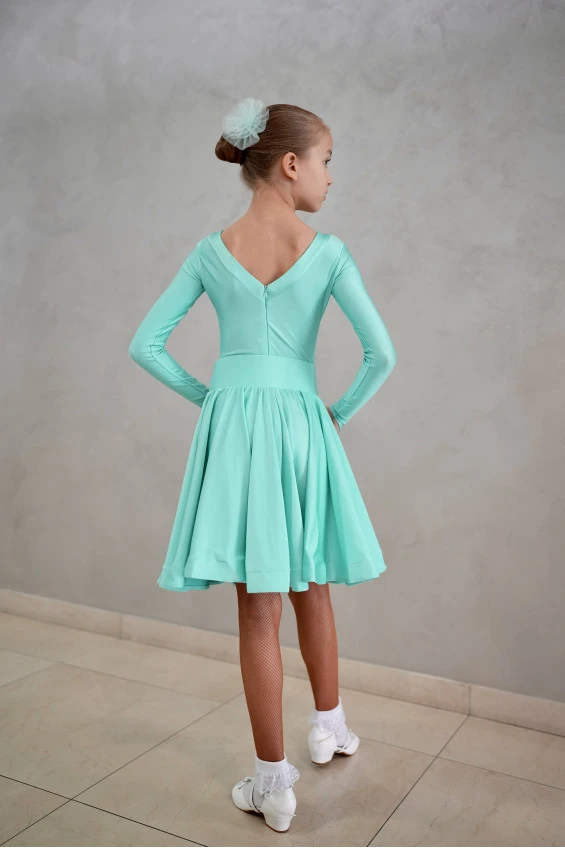 Dance clothing set GR1000# for a girl, mint, lycra, lace