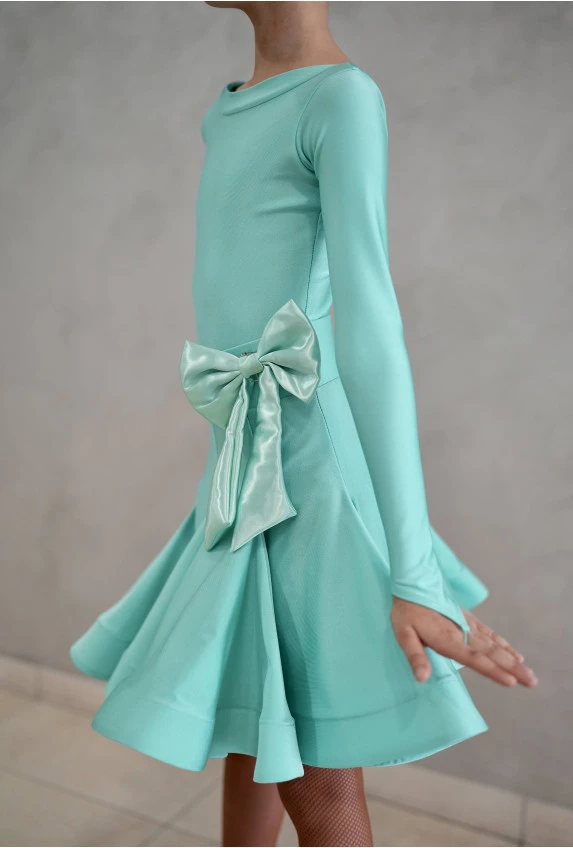 Dance clothing set GR1000# for a girl, mint, lycra, lace